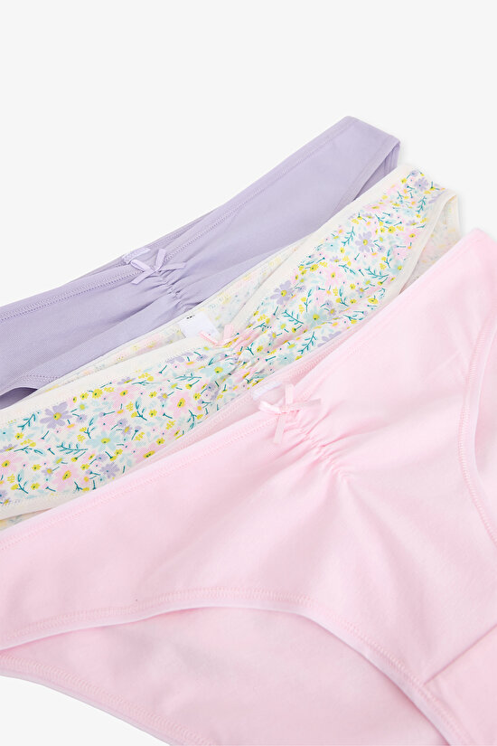 Renkli Festival Bloom V Model 3'lü Slip Külot - 5