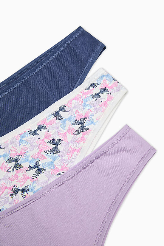 Pretty Bows 3lü Çok Renkli Brazilian Külot - 5