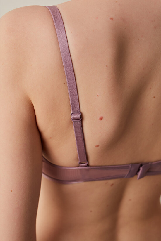 Lila Iris Transparan Dolgusuz Sütyen - 5