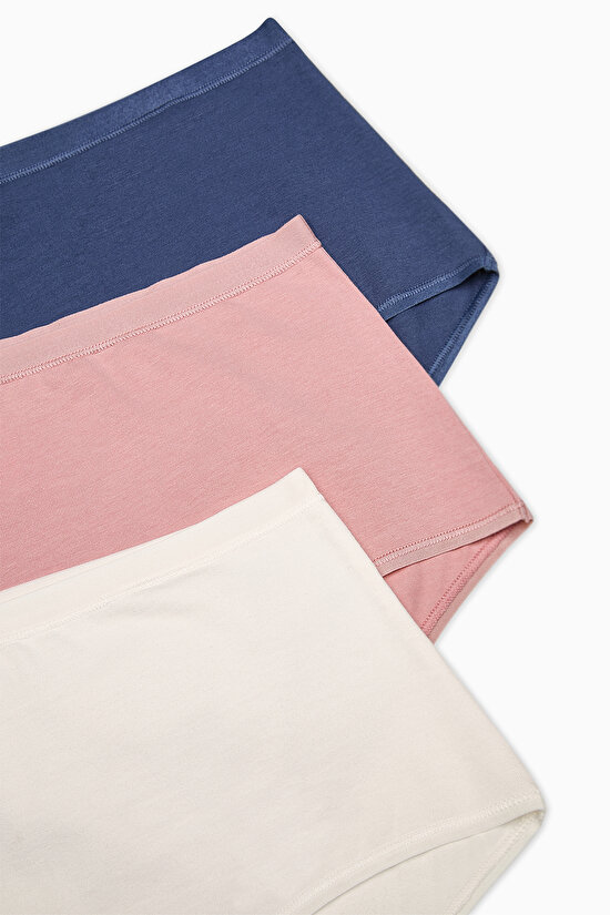 Essentials 3lü Highwaist Çok Renkli Slip Külot - 5