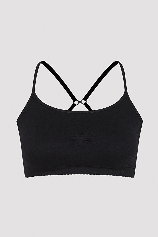 Siyah Nu Basic Dolgusuz Balensiz Çıkarılabilir Kaplı Sütyen - 5