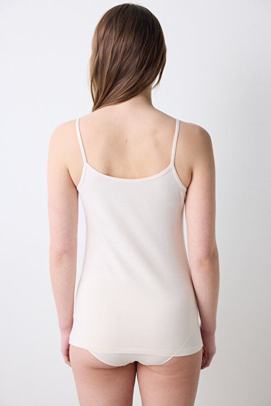 Reversible Side Cotton V Neck Krem Atlet - 3