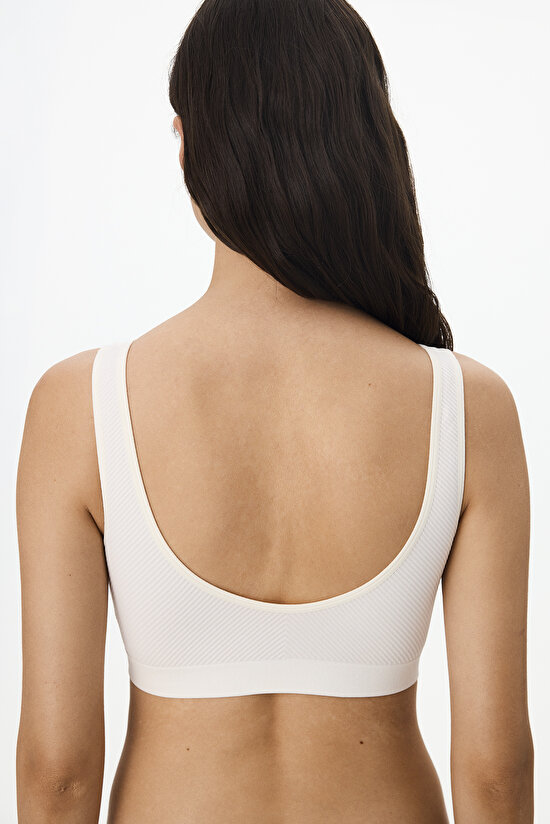 Ekru Çıkarılabilir Pedli Dikişsiz Bralet - 3