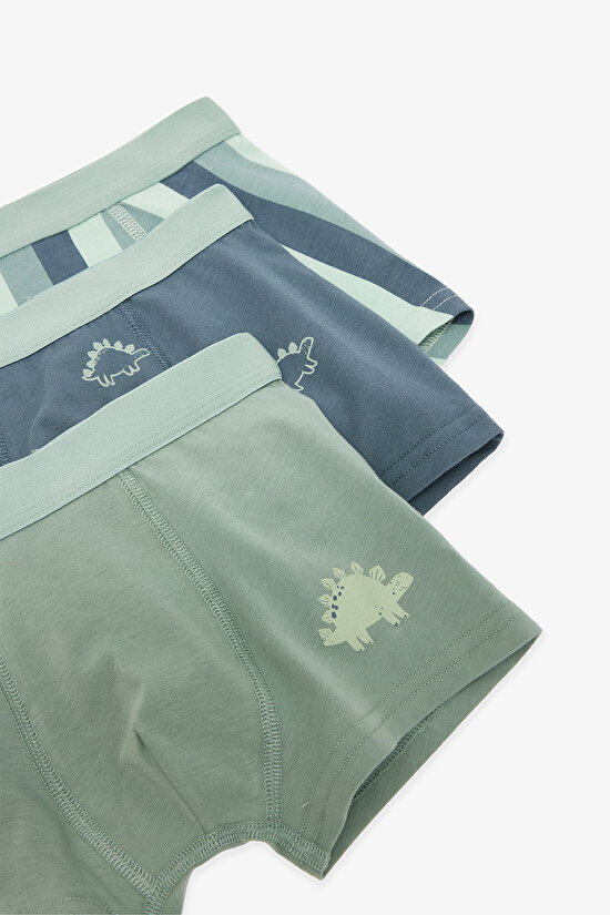 Erkek Çocuk Contour Dino Dinozor Desenli 3'lü Boxer Erkek Çocuk Contour Dino Dinozor Desenli 3'lü Boxer - 5