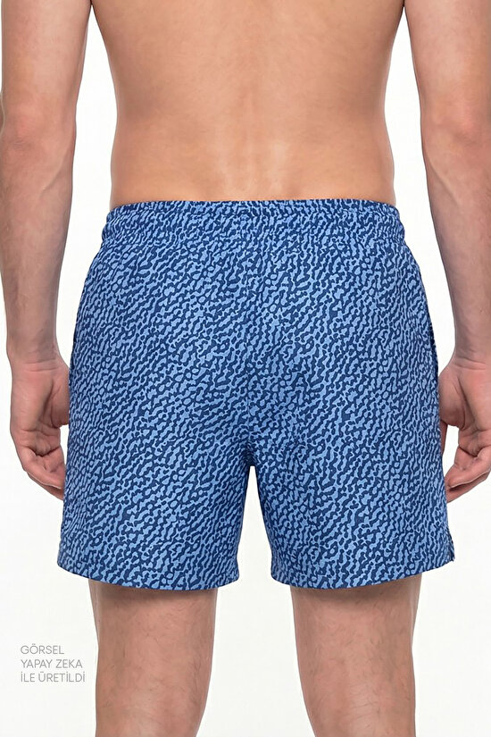 Erkek Mavi Navy Coral Deniz Şortu - 2