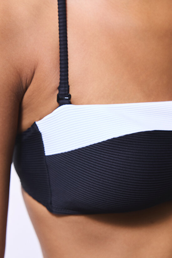 Siyah Nova Straplez Bikini Üstü - 4