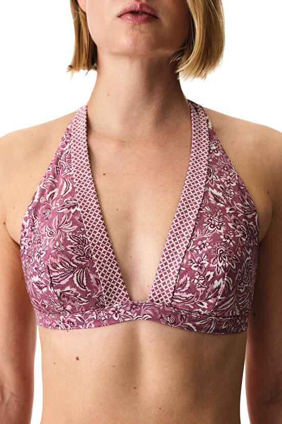 Multicolor Rosa Deep V Bikini Top - 4