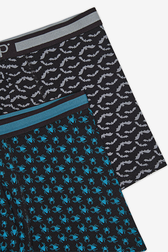 Erkek Pamuklu Spider 2li Çok Renkli Boxer - 4