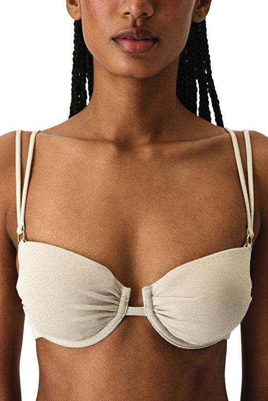 Beige Devon Underwire Bikini Top - 3