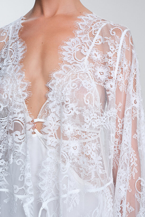 Off-White Pirra Bridal Lace Dressing Gown Off-White Pirra Bridal Lace Dressing Gown - 3