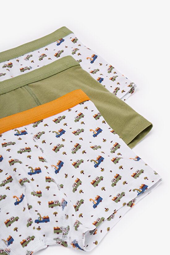 Haki Erkek Çocuk Dino in The Field 3'lü Boxer - 5