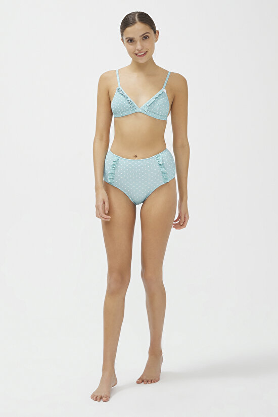 Mint Green Nora High Ruffle Bikini Bottom - 4