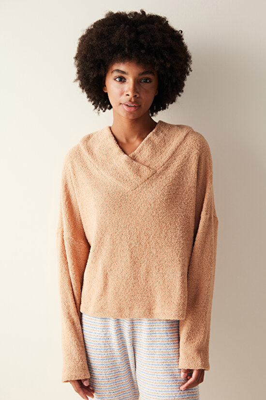 Cozy Solid Sweatshirt PJ Top - 2