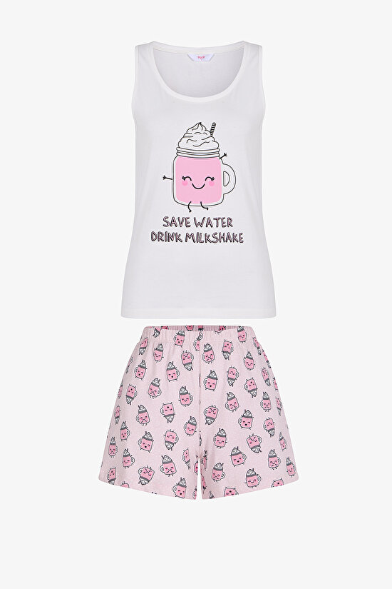 Light Pink Milkshake Shorts Pajama Set - 5