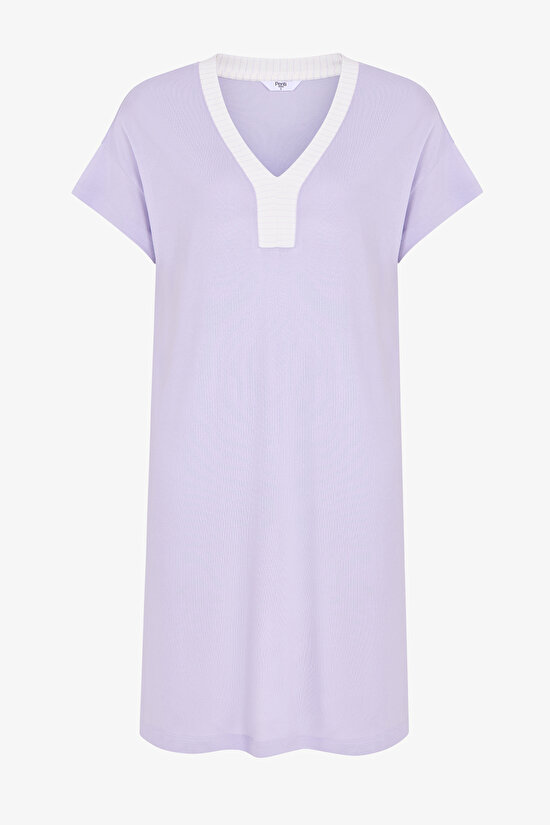 Lilac Collagen Short-Sleeve Nightdress