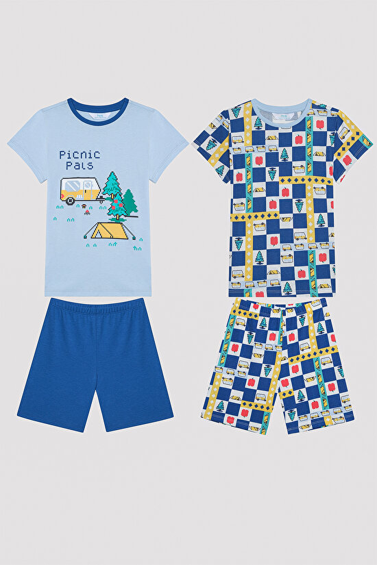 Erkek Çocuk Camping Çok Renkli 2li Pijama Takımı - 1