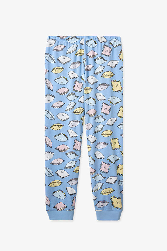 Mavi Kız Çocuk Pillow Pijama Takımı - 3