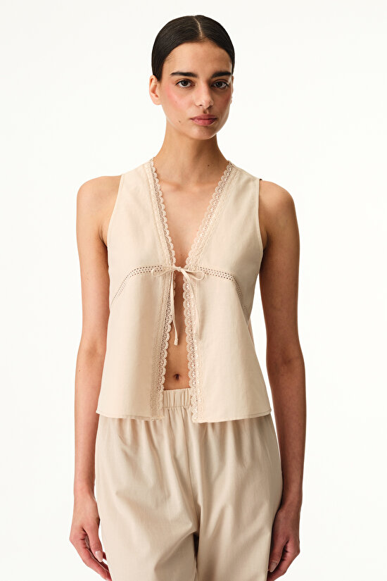 Beige Belle Pants Pajama Set - 4