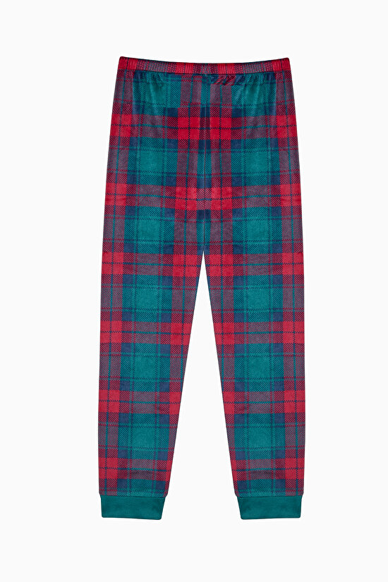 Red Boys Plaid Long Sleeve Pajama Set - 3