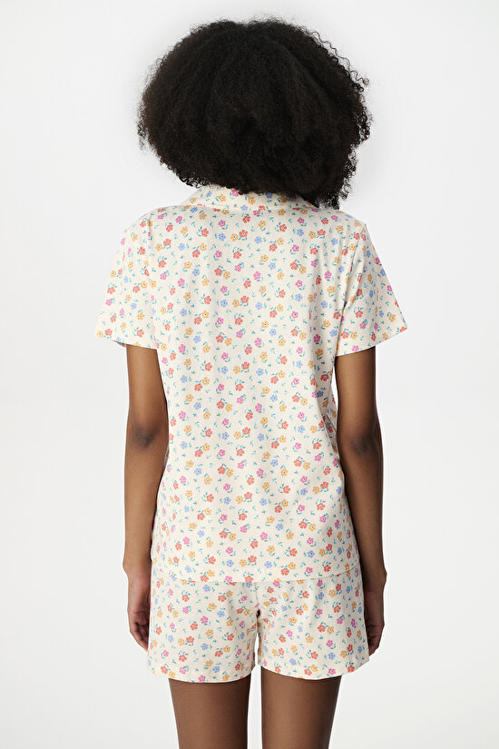 Colorful Floral Whisper Shirt & Shorts Pajama Set - 6