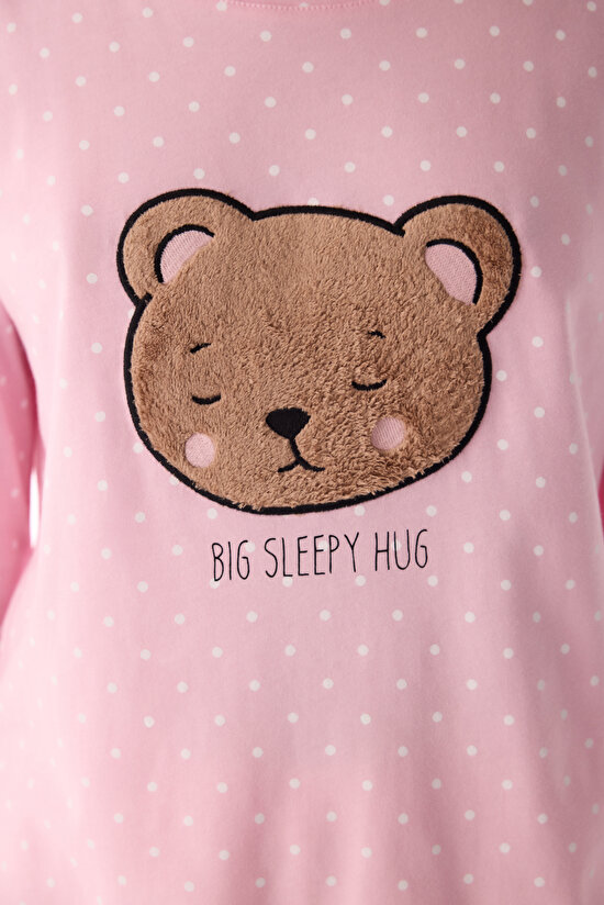 Pembe Sleepy Hug Pantolon Pijama Takımı - 3