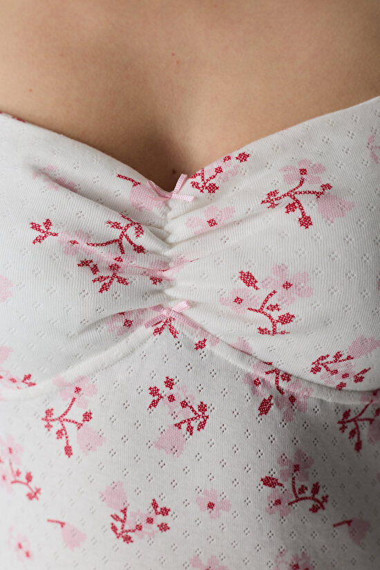 Pembe Blossom Pointel Gecelik - 3