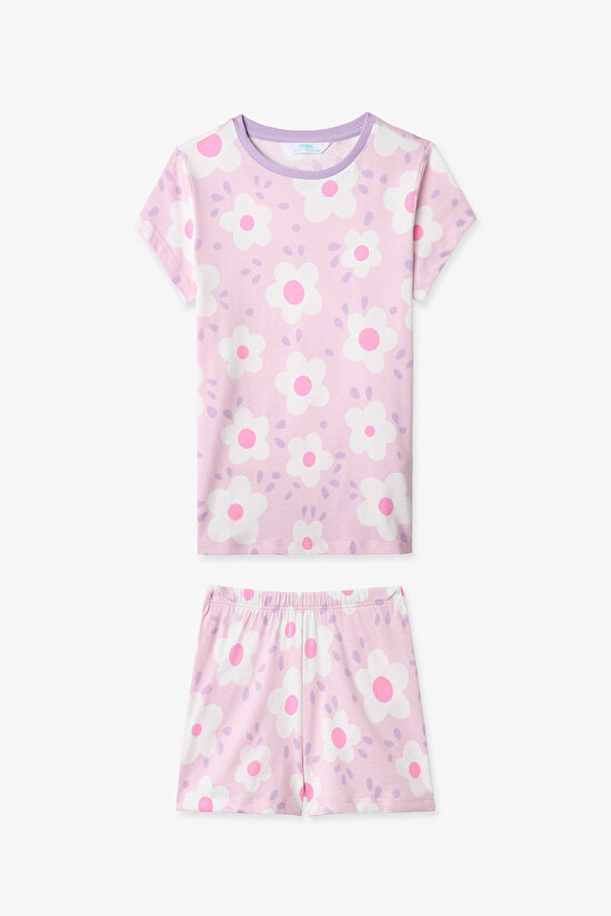 Lila Kız Çocuk Floral Whispers 2'li Pijama Takımı - 5