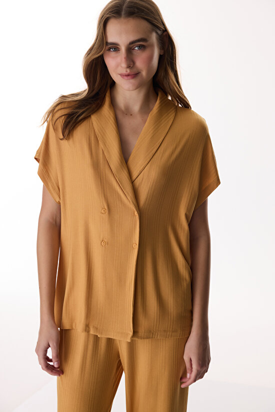 Cinnamon Margot Solid Rib Pants Pajama Set - 2