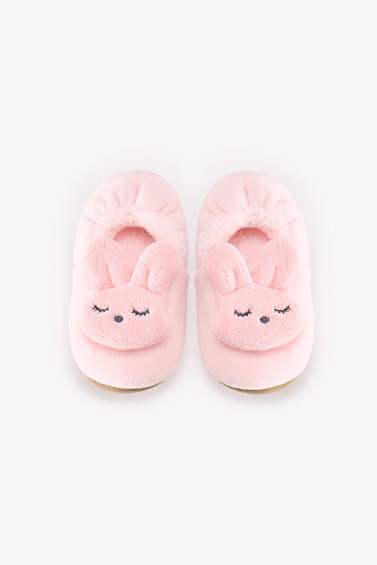 Girls' Pink Sleepy Bunny Unicorn Print House Slippers - 1