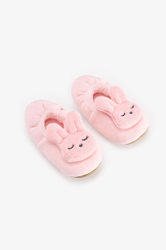Girls' Pink Sleepy Bunny Unicorn Print House Slippers - 2