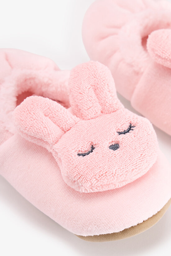 Girls' Pink Sleepy Bunny Unicorn Print House Slippers - 3