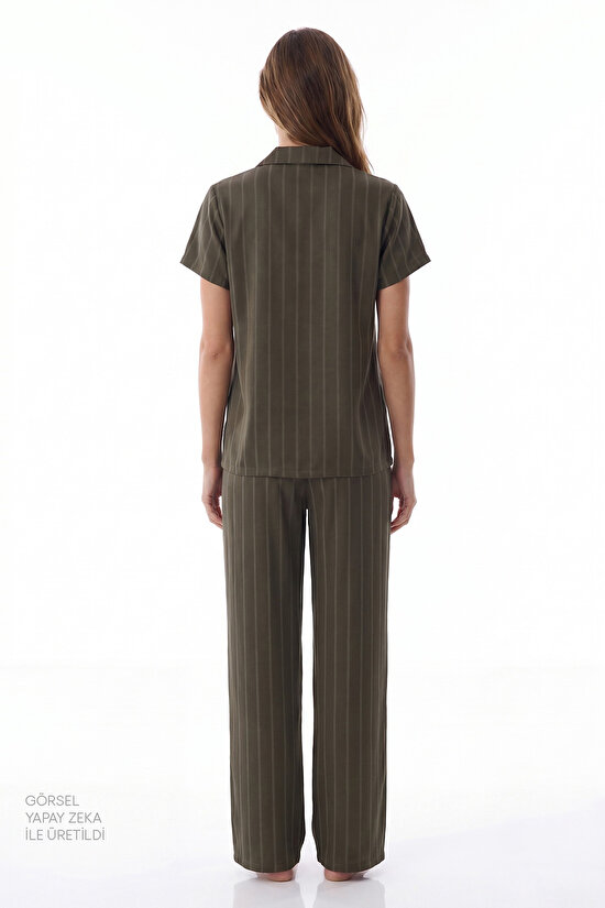 Rhea Satin Shirt & Pants Pajama Set - 3