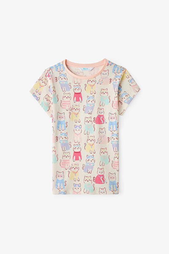 Ekru Kız Çocuk Fast Cat 2'li Pijama Takımı - 6