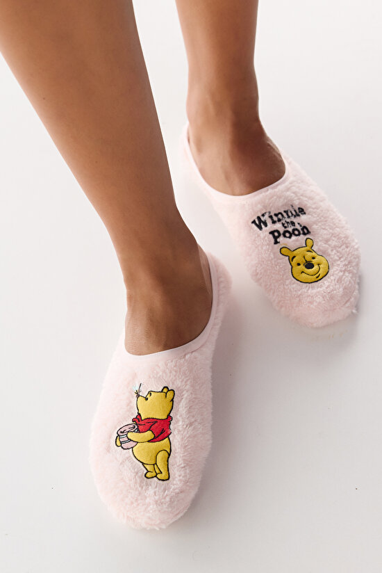 Pembe Winnie The Pooh Ayı Desenli Çetik - 1