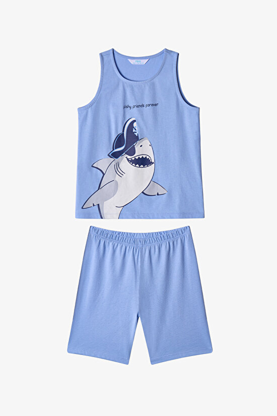Blue Boys Fishy Friends 2in1 Pajama Set - 2