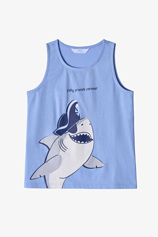 Blue Boys Fishy Friends 2in1 Pajama Set - 3