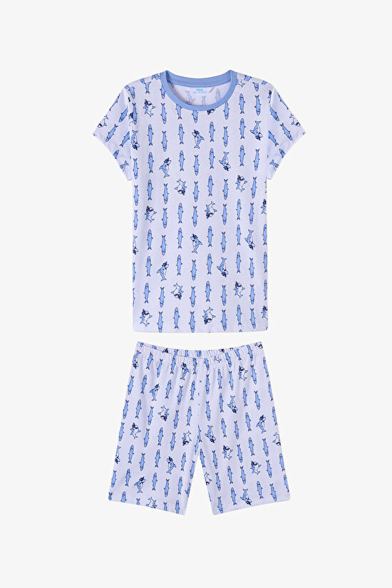 Blue Boys Fishy Friends 2in1 Pajama Set - 5