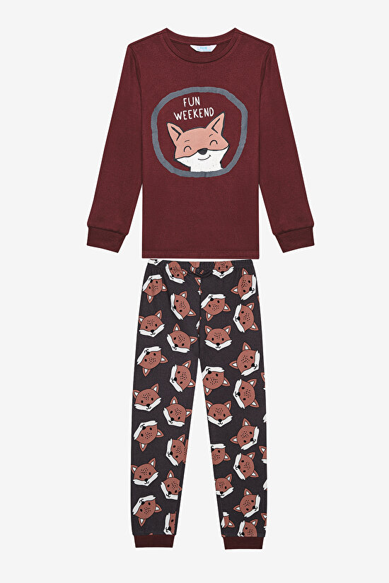 Boys Fun Fox Green  PJ Set - 4