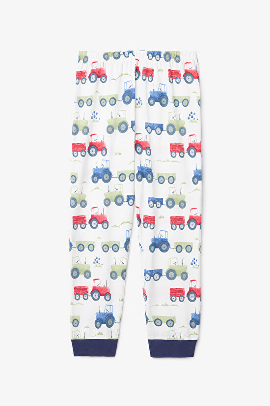 Erkek Çocuk Tracs Araba Desenli Pamuklu Uzun Kollu 2'li Pijama Takımı - 4