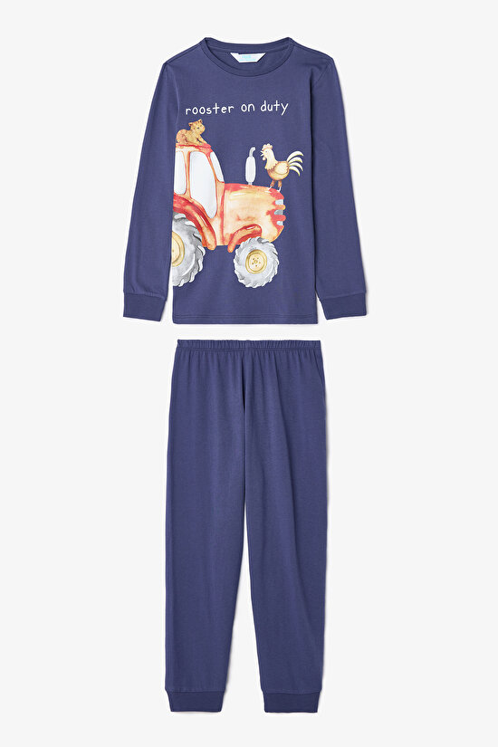 Erkek Çocuk Tracs Araba Desenli Pamuklu Uzun Kollu 2'li Pijama Takımı - 5