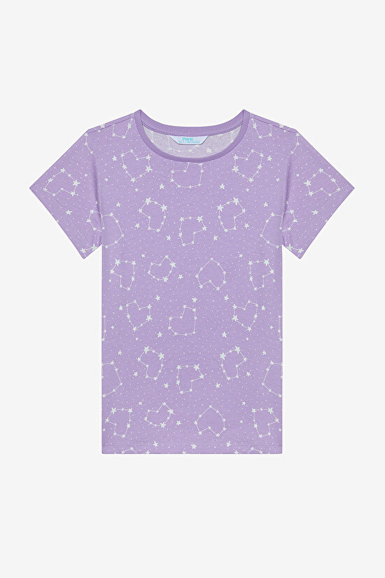 Kız Çocuk Heart Star Pamuklu 2li Çok Renkli Pijama Takımı - 3