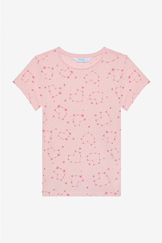 Kız Çocuk Heart Star Pamuklu 2li Çok Renkli Pijama Takımı - 6