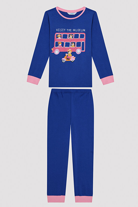 Kız Çocuk Visit Museum Çok Renkli 2li Pijama Takımı - 2