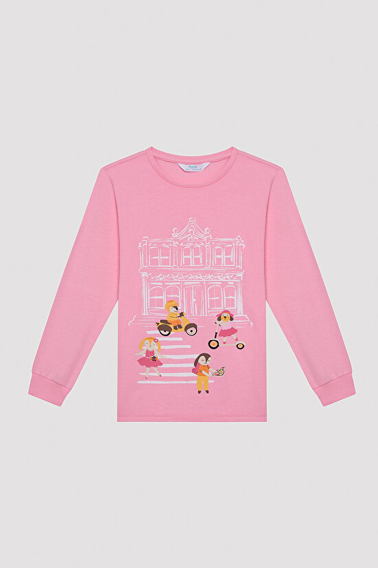Kız Çocuk Visit Museum Çok Renkli 2li Pijama Takımı - 6