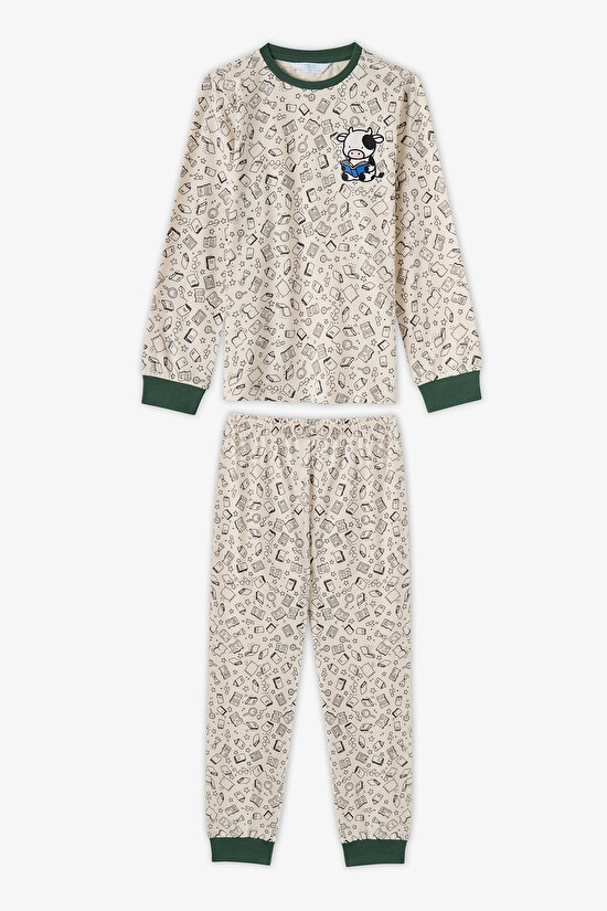 Boys' Green Fully Booked Long Sleeve 2 Pack Pyjama Set - 2