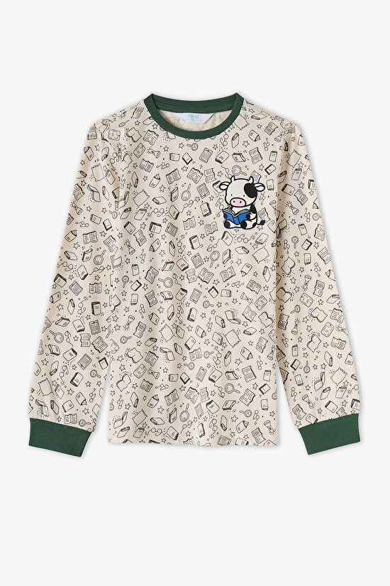 Boys' Green Fully Booked Long Sleeve 2 Pack Pyjama Set - 3