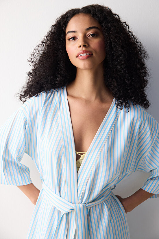 Alice Çizgili Mavi Sabahlık - 3