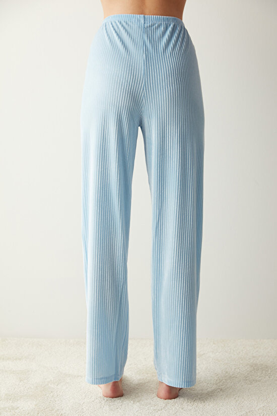 Jayde Velvet Pants Blue PJ Bottom - 3
