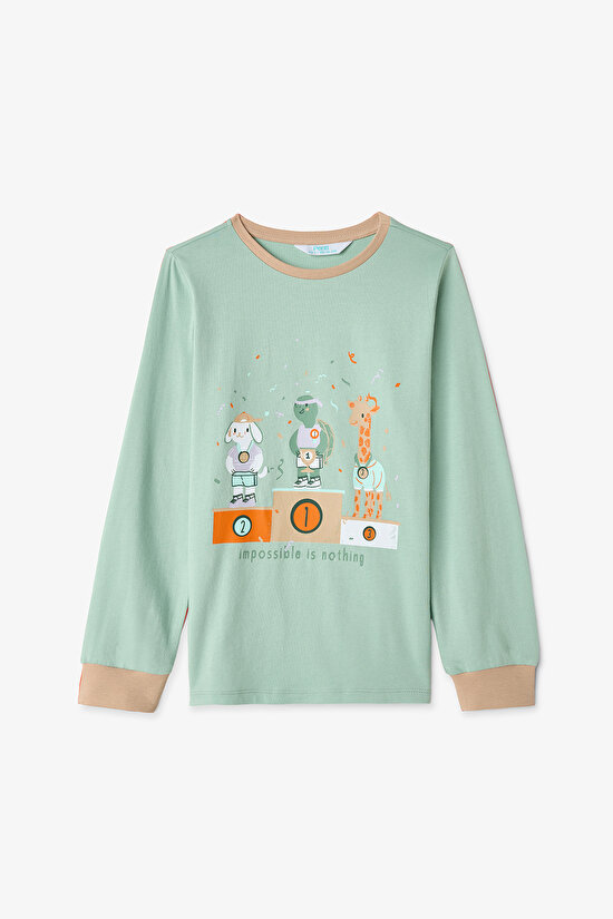 Açık Yeşil Erkek Çocuk Turtle First Pijama Takımı - 3