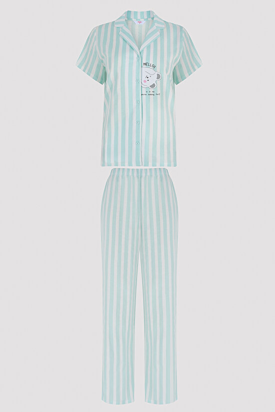 Cuteness Striped Shirt Pant PJ Set - 6